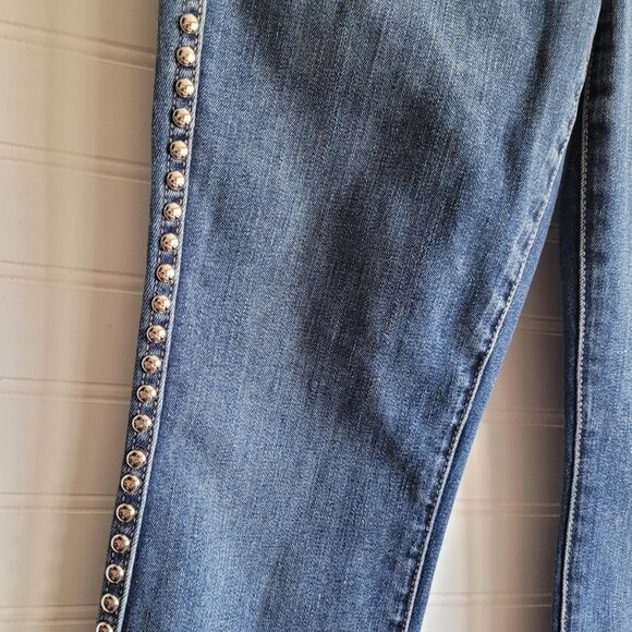 Current Elliott Jeans Womens Size 25 Blue Caballo Studded Skinny Cropped - Picture 3 of 8